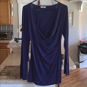 Ogle Violet Purple Organic Cotton Drape Neck Top
